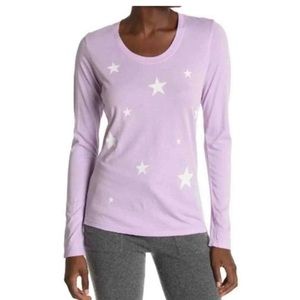 Sundry Women's Star Long Sleeve T-shirt Tee In Lilac Size 0
